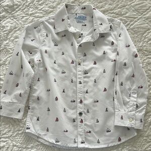 Nautical Print Kids Shirt - White
